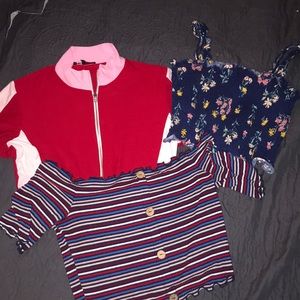 3 cropped shirts